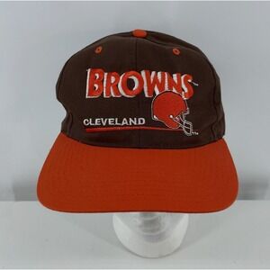 Vintage Team NFL Cleveland Browns Spellout Snapback Hat Embroidered Football Cap